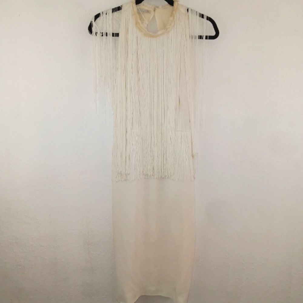 STELLA McCARTNEY Rare Fringed “Maurice” White Dress size 42/6